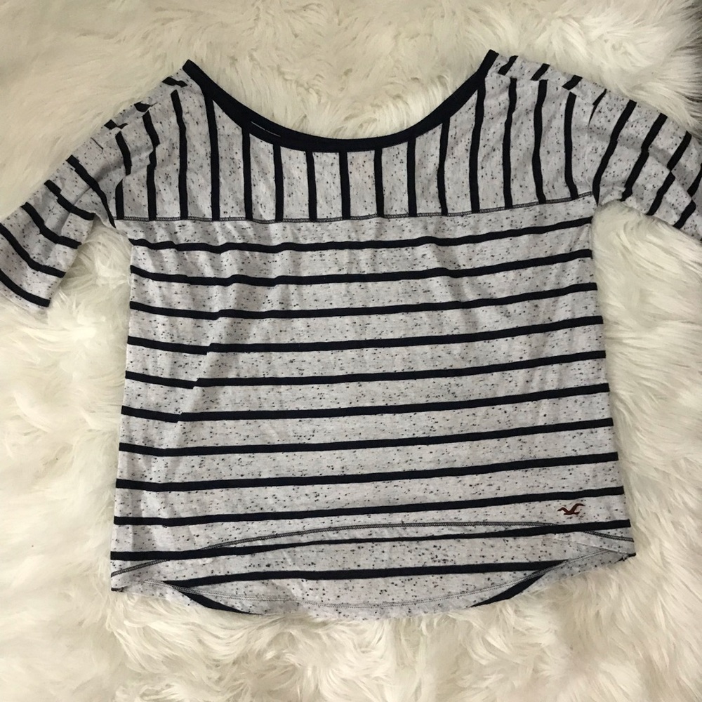 Hollister Blue & White crop top